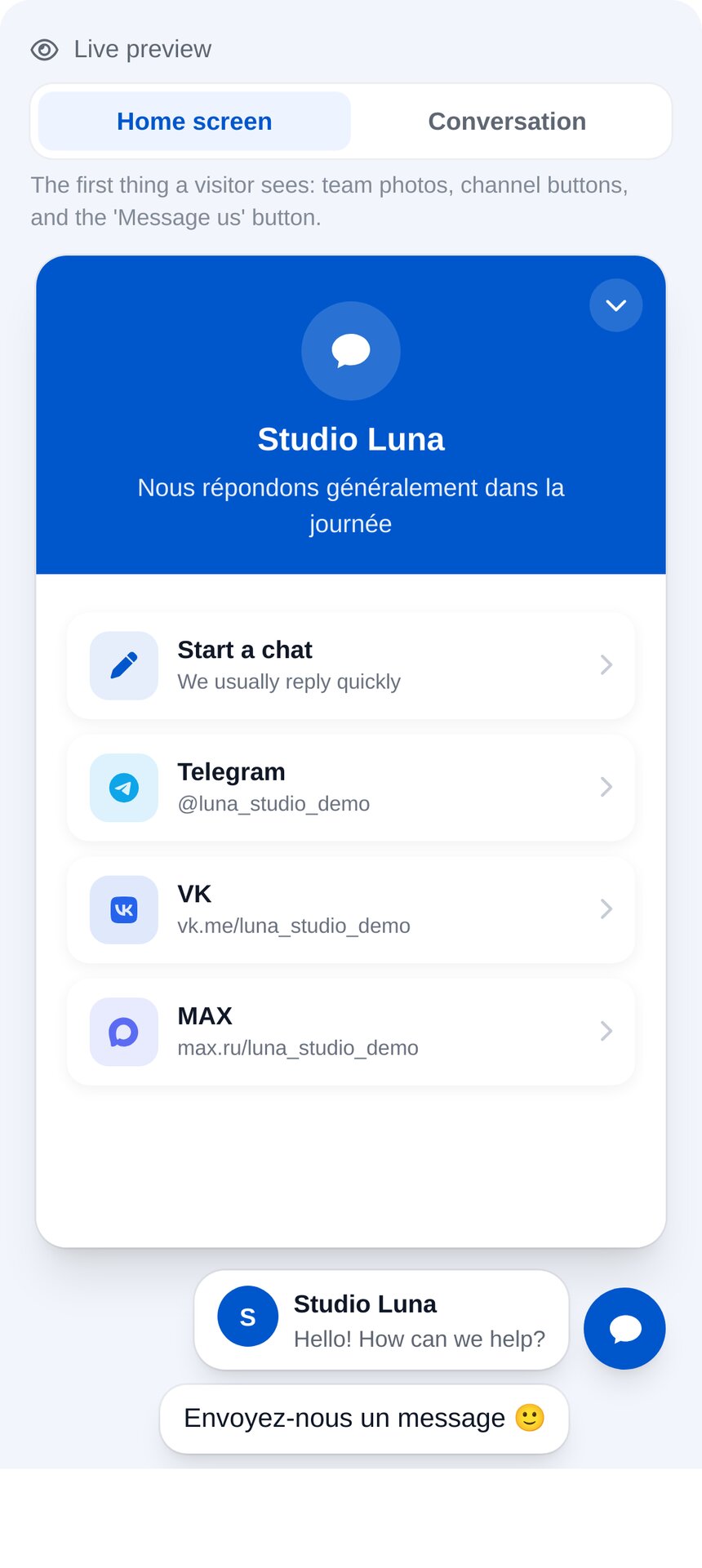 Chat ETOCHATBOT sur un site