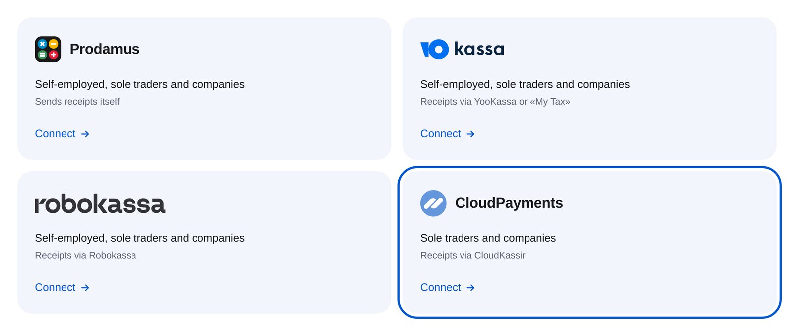 ETOCHATBOT ödeme sistemleri arasında CloudPayments kartı