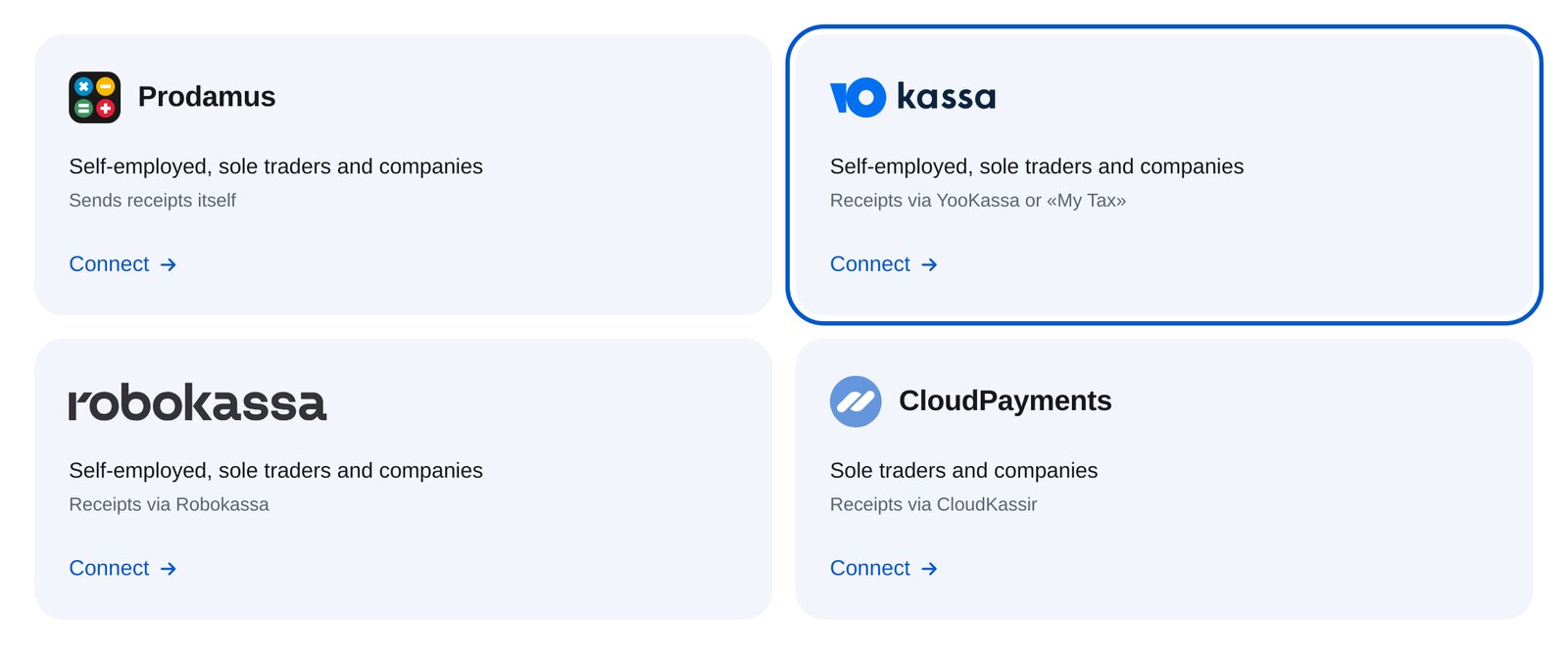 ETOCHATBOT ödeme sistemleri arasında YooKassa kartı