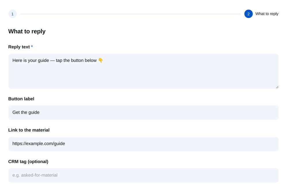 Text and button setup screen in ETOCHATBOT