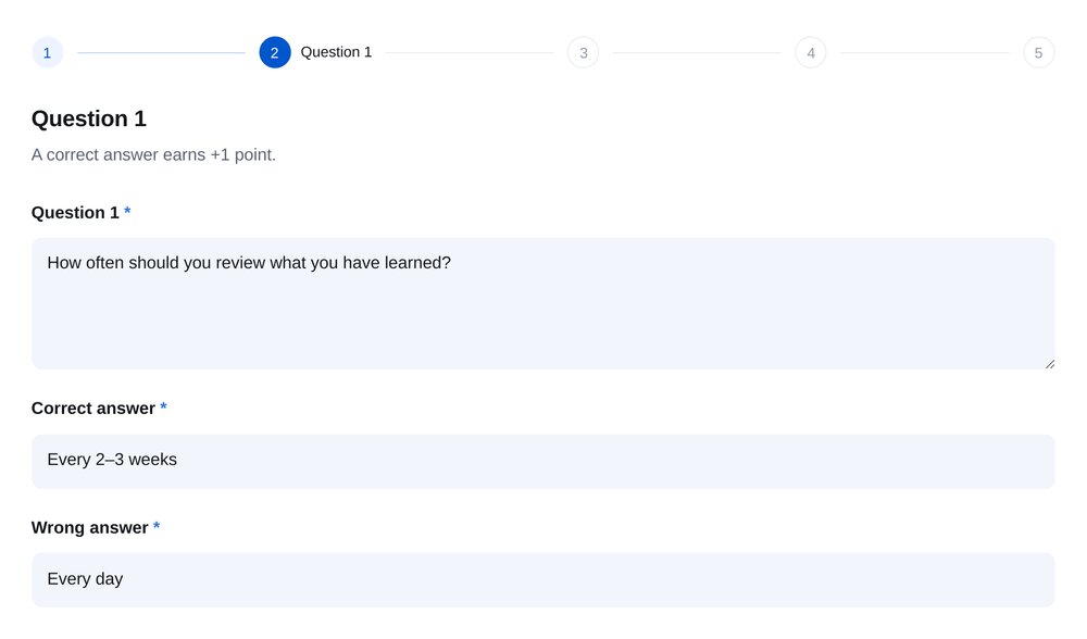 Fragen mit Antwortschaltflächen – Einstellungsansicht in ETOCHATBOT