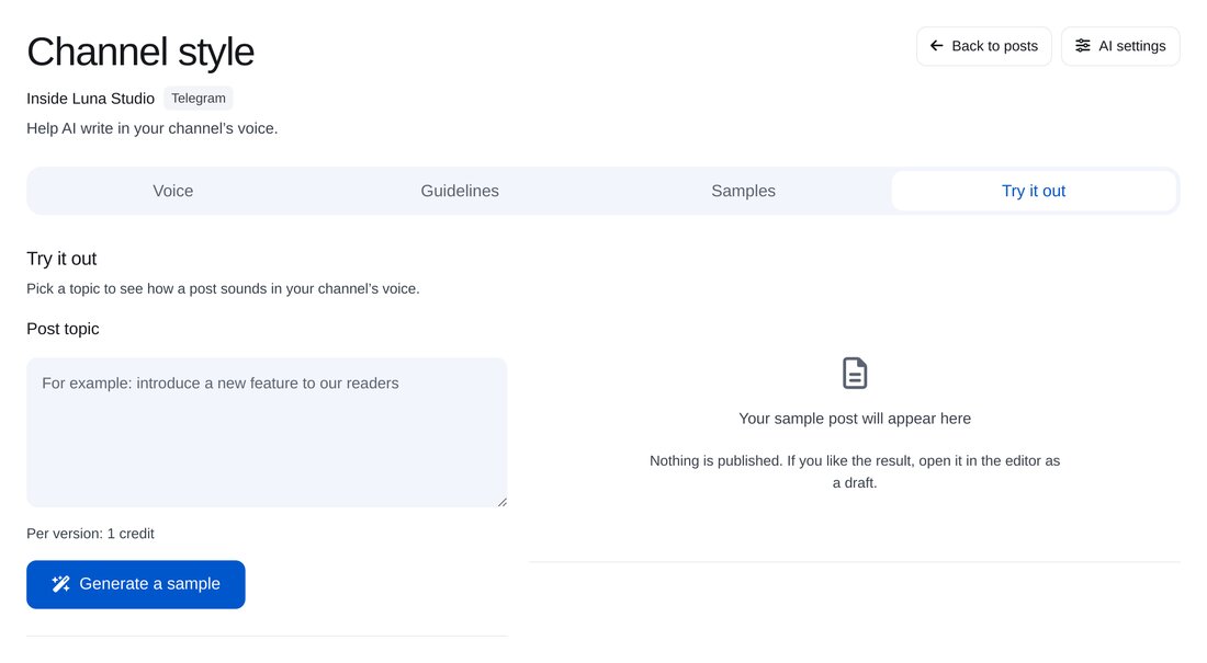 Ein Beispiel testen – Einrichtung in ETOCHATBOT