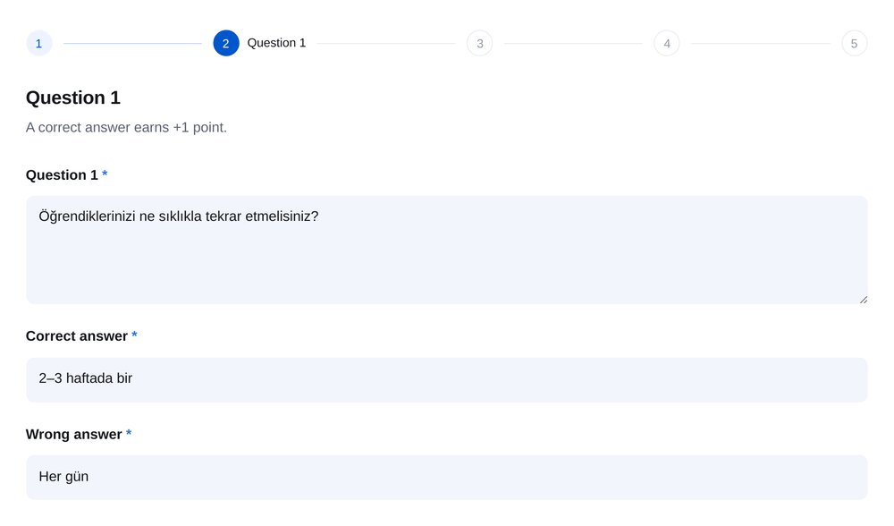 Düğmeli sorular — ETOCHATBOT ayar ekranı